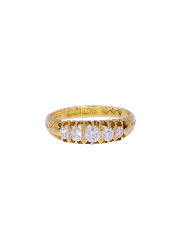 Damenring – Gelbgold mit Diamanten