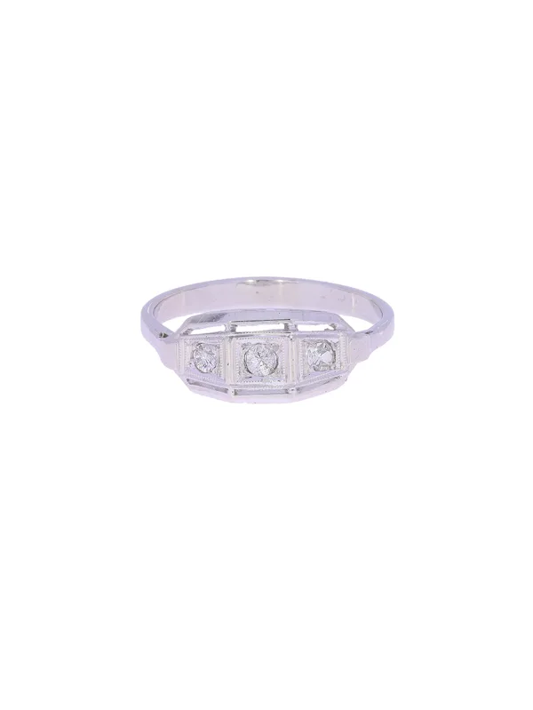 Damenring – Weissgold mit Diamanten