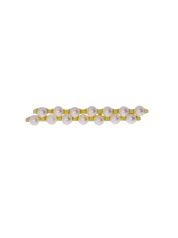 Brosche – Gelbgold mit Perlen
