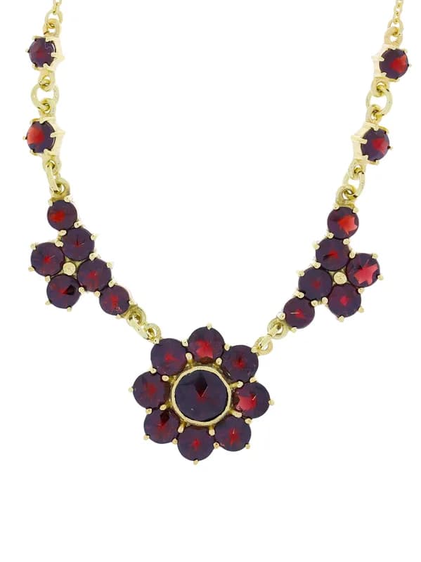 Collier – Gelbgold mit Granaten