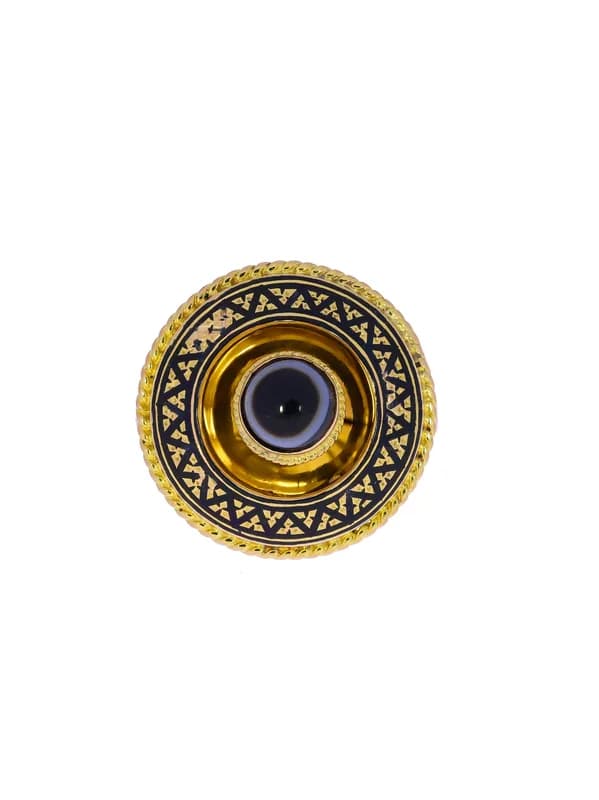 Damenring – Gelbgold mit Emaille und Achat