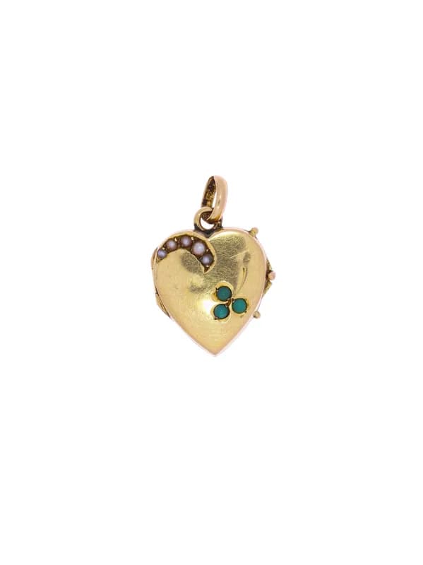 Medaillon-Anhänger – Gelbgold mit Perlen