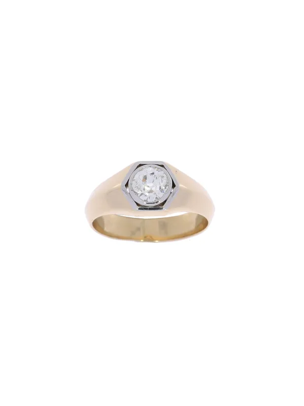 Unisex-Ring – Bicolor mit Diamant
