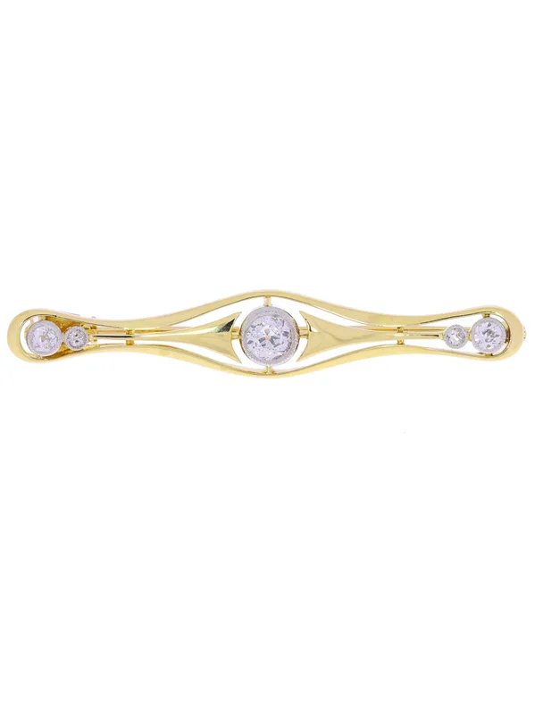 Brosche – Bicolor mit Diamanten