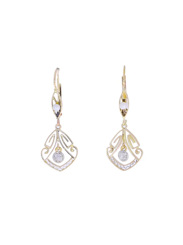 Ohrhänger – Gelbgold mit Perle und Diamant
