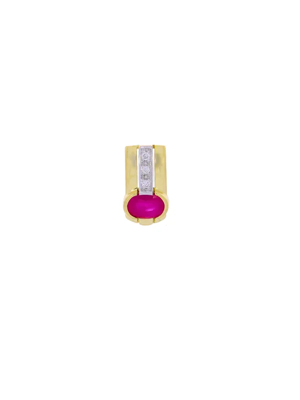 Anhänger – Bicolor mit Rubin und Diamanten