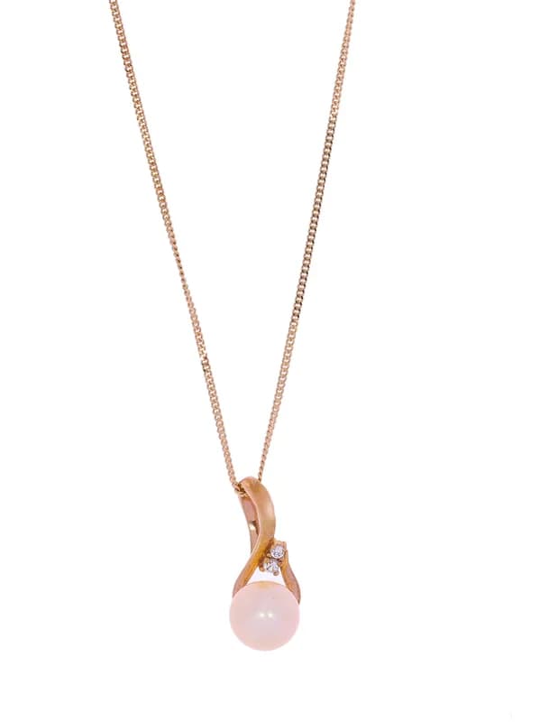Halskette – Roségold mit Perle und Diamanten