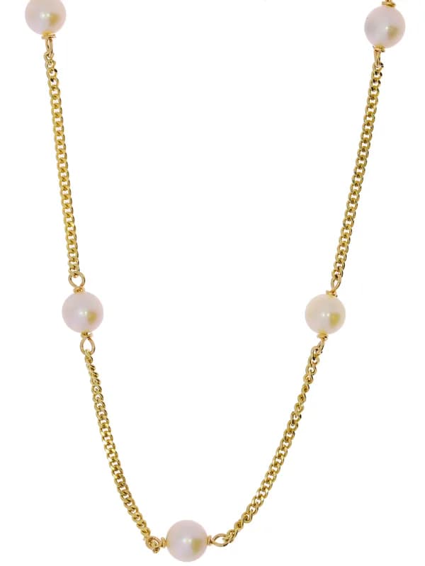 Halskette – Gelbgold mit Perlen