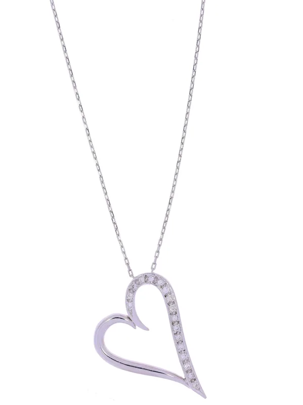 Halskette mit Anhänger – Weissgold mit Diamanten