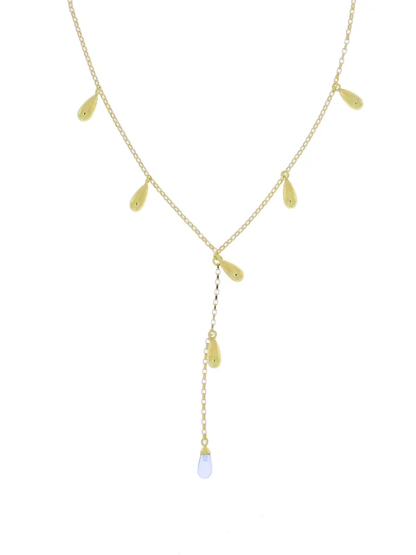 Y-Halskette – Gelbgold mit Topas