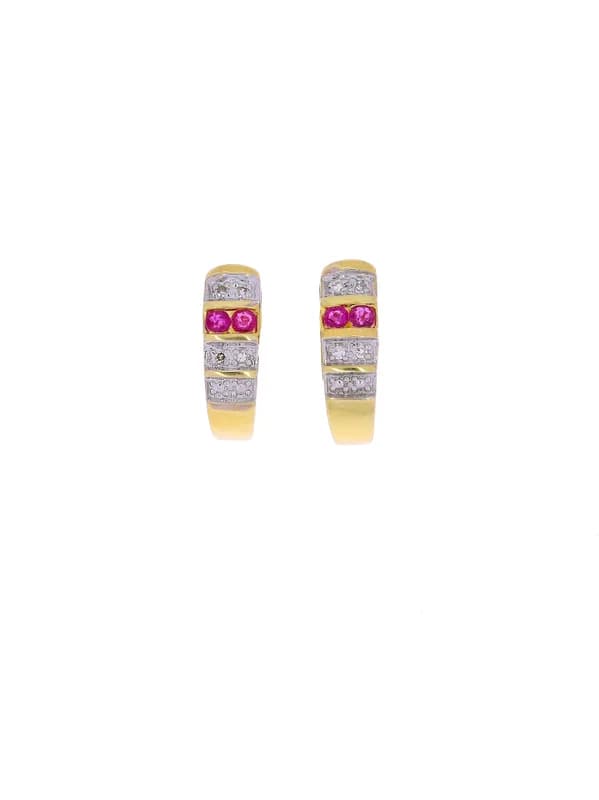 Ohrstecker – Gelbgold Rubinen und Diamanten