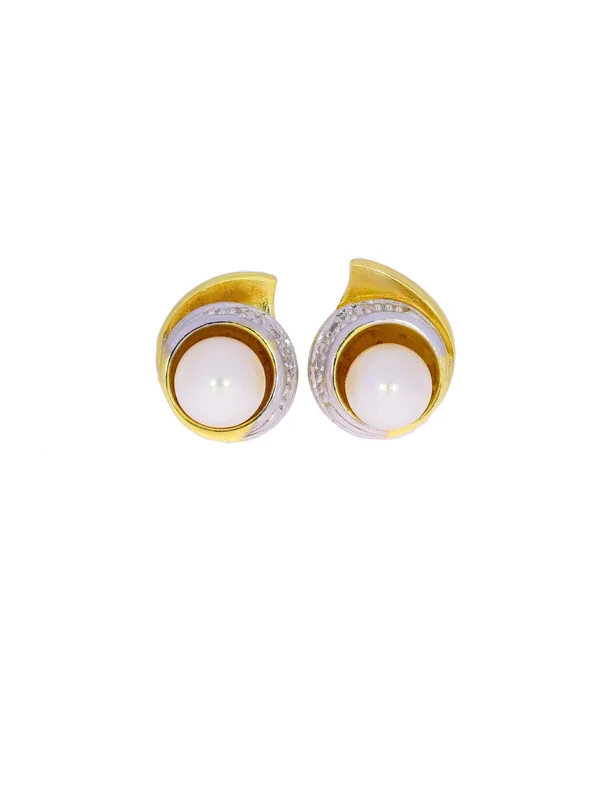Ohrstecker – Gelbgold mit Perle und Diamant