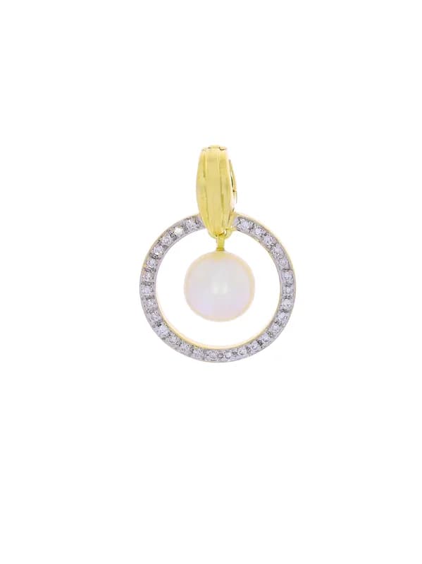 Anhänger – Gelbgold mit Perle und Diamanten