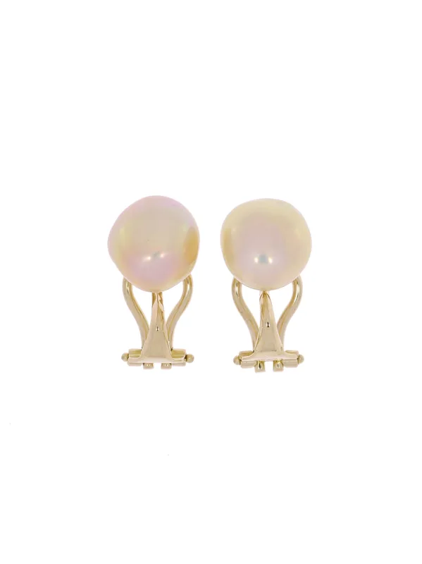 Ohrclips – Gelbgold mit Perle