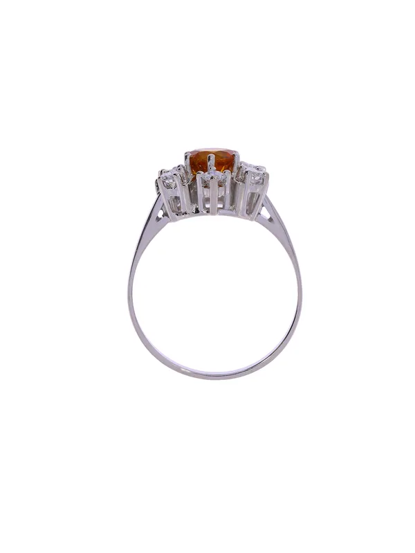 Damenring – Weissgold mit Saphir und Diamanten