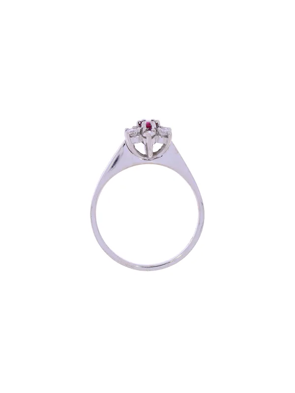 Damenring – Weissgold mit Rubin und Diamanten