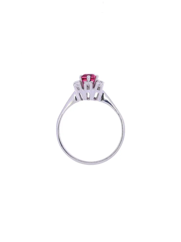 Damenring – Weissgold mit Turmalin und Diamanten