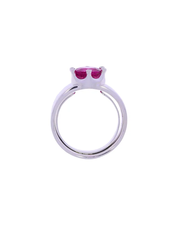 Damenring – Weissgold mit Turmalin und Diamanten