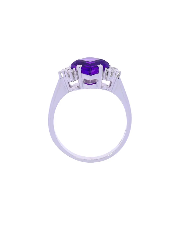 Damenring – Weissgold mit Amethyst und Diamanten