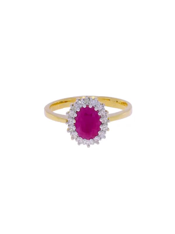 Damenring – Bicolor mit Rubin und Diamanten