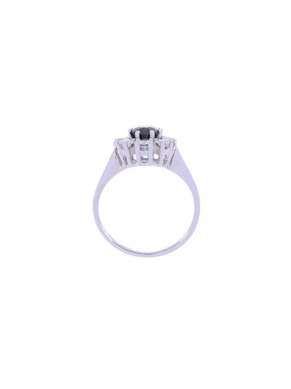 Damenring – Weissgold mit Saphir und Diamanten
