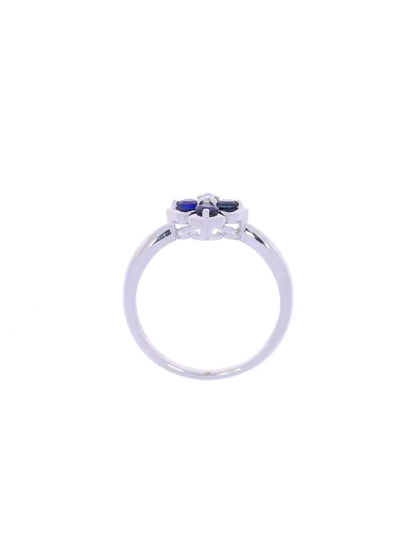 Damenring – Weissgold mit Saphiren und Diamanten