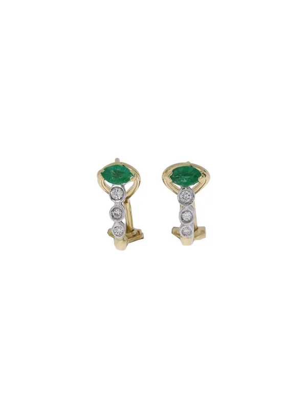 Ohrstecker/-Clip – Gelbgold mit Smaragden und Diamanten