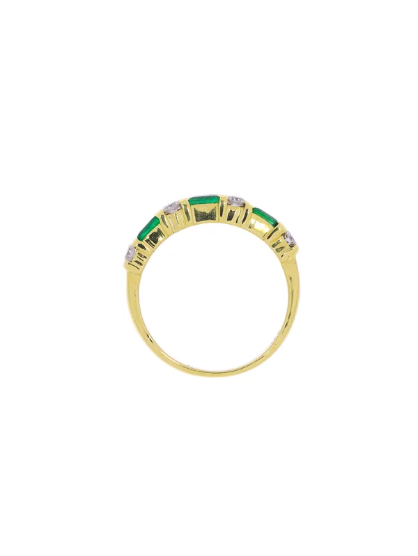 Damenring – Gelbgold mit Smaragden und Diamanten