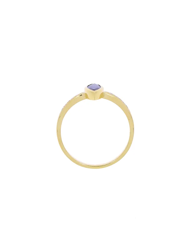 Damenring – Gelbgold mit Saphir und Diamanten