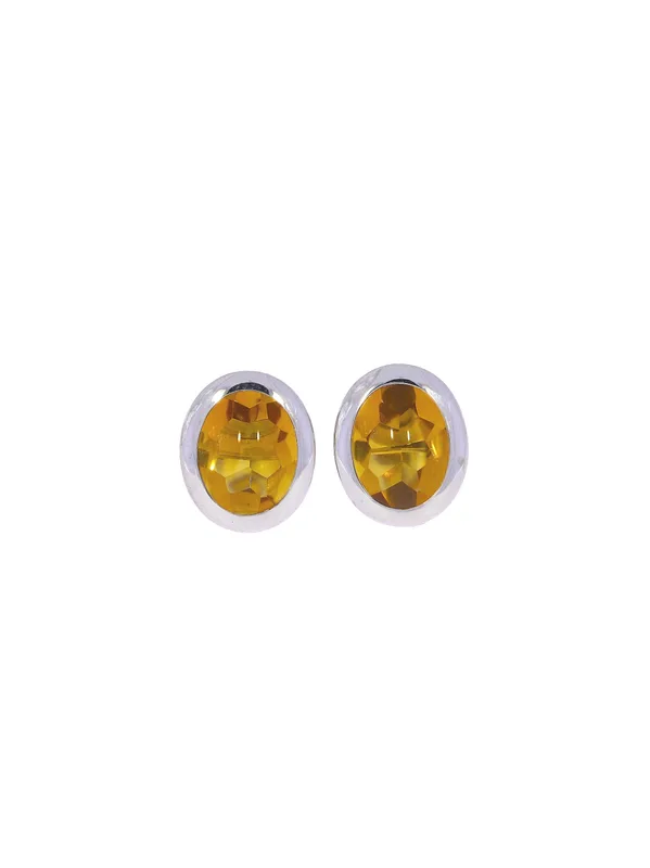 Ohrstecker – Weissgold mit Bernstein