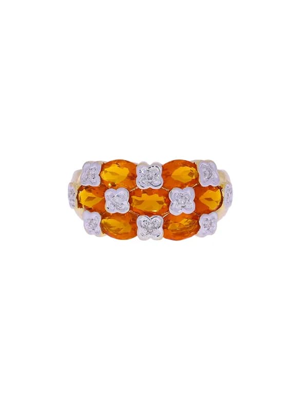 Damenring – AMARA Bicolor mit Feueropalen und Diamanten