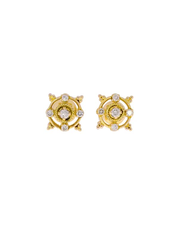 Ohrstecker – Gelbgold mit Diamanten