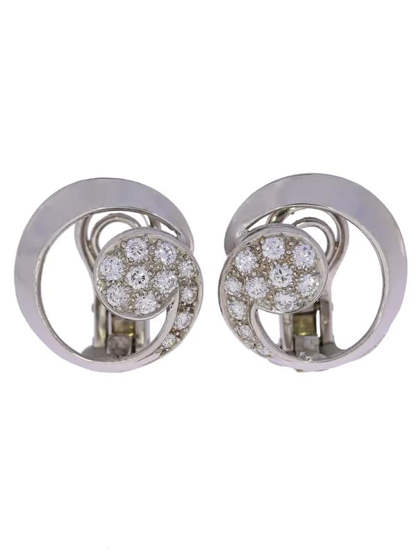 Ohrclip/-stecker – Weissgold mit Diamanten