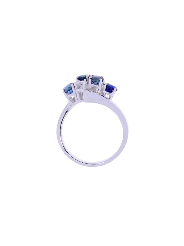Damenring – Weissgold mit Saphiren und Diamanten 0.138ct