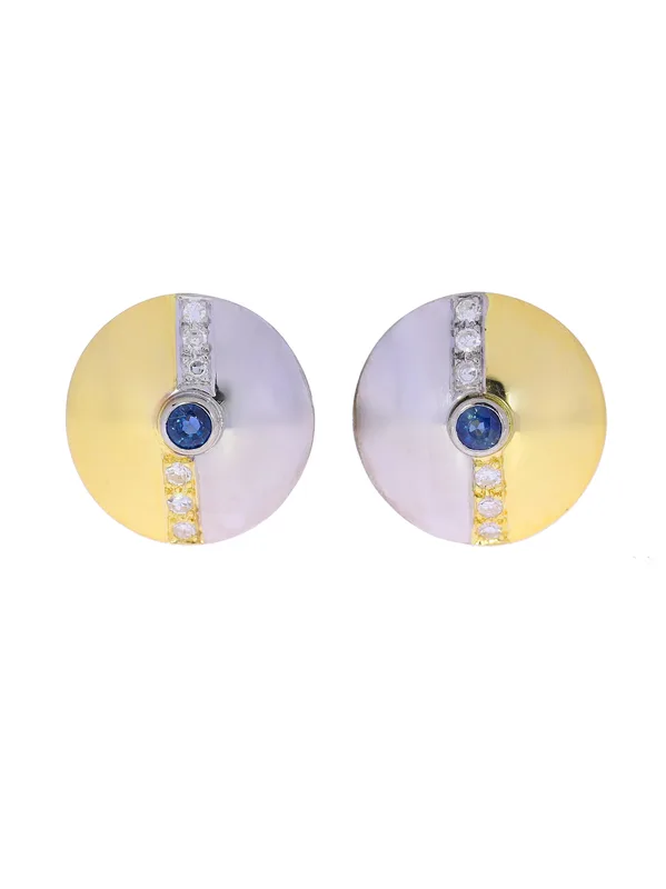 Ohrstecker – Bicolor mit Saphir und Diamanten