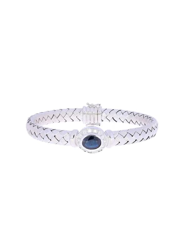 Armreif – Weissgold mit Saphir und Diamanten