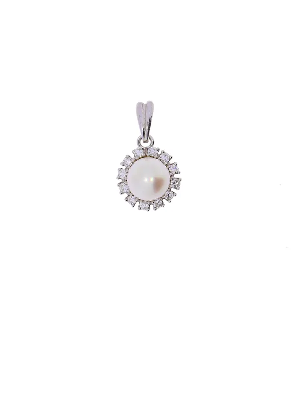 Anhänger – Weissgold mit Perle und Diamanten
