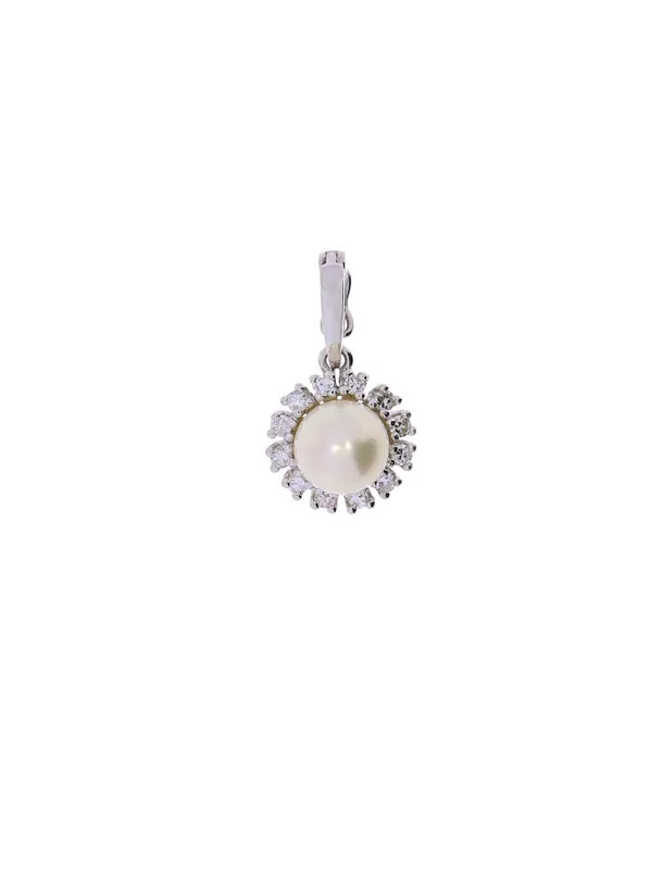 Anhänger – Weissgold mit Perle und Diamanten