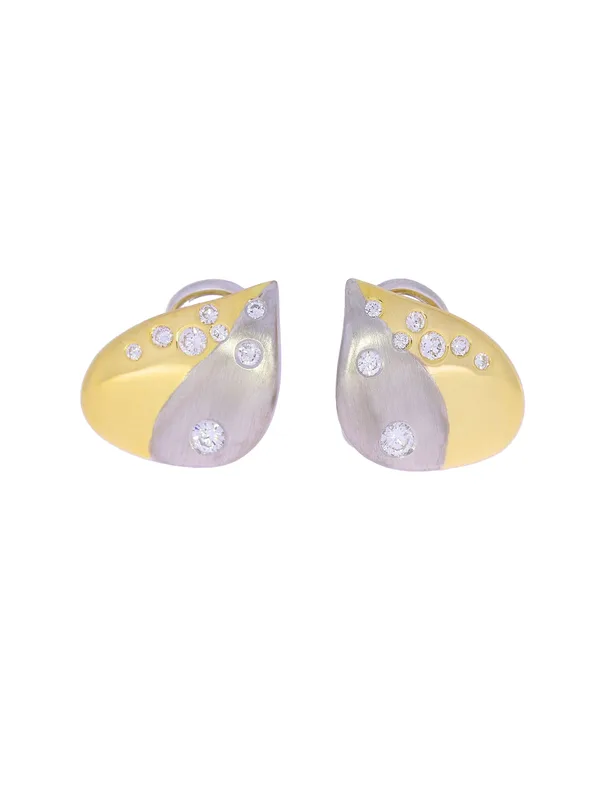 Ohrclip – KURZ bicolor mit Diamanten