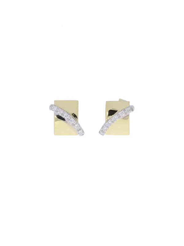 Ohrstecker – bicolor mit Diamanten 0.12ct