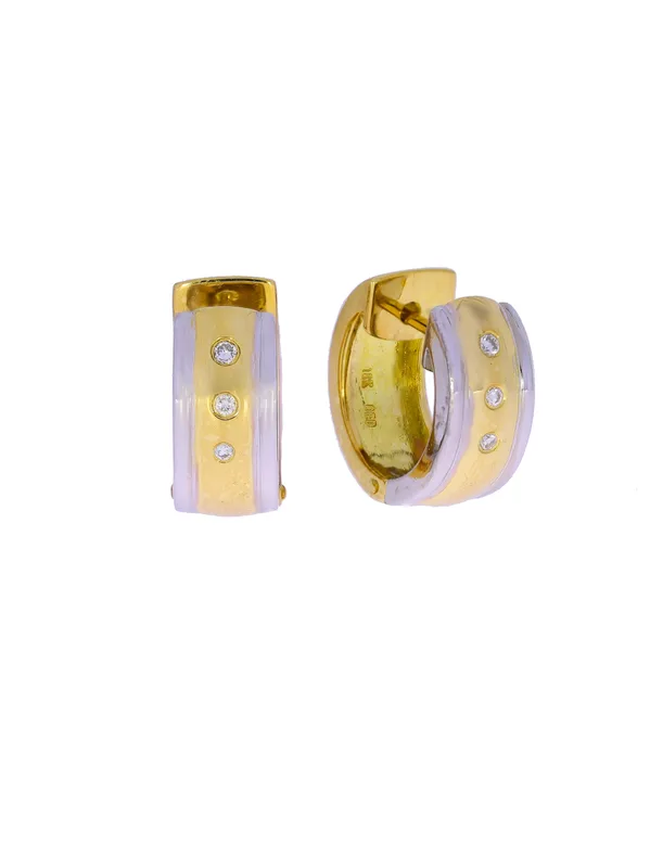 Creolen – bicolor mit Diamanten 0.06ct