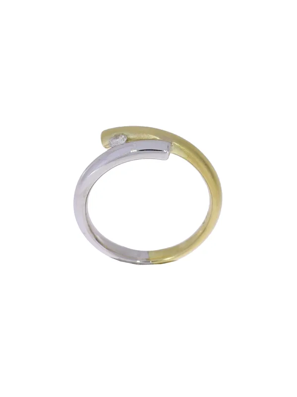 Damenring – bicolor mit Diamant 0.08ct