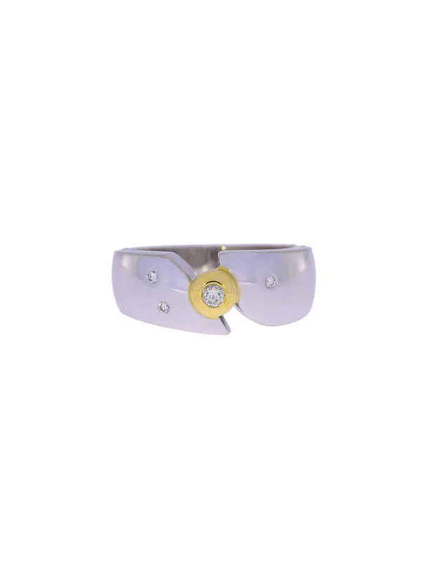 Damenring – bicolor mit Diamanten 0.071ct