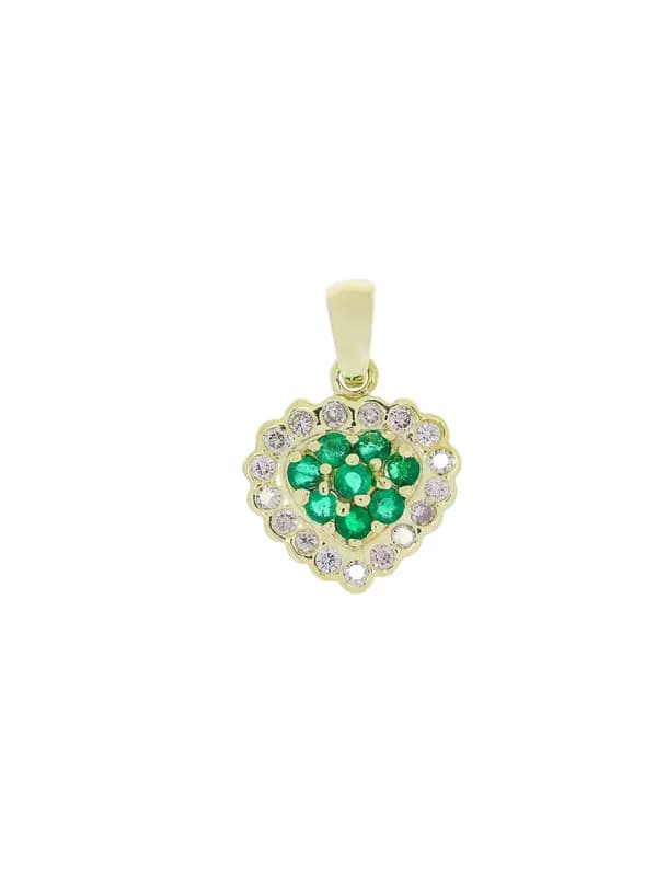 Anhänger – Gelbgold mit Smaragden und Diamanten