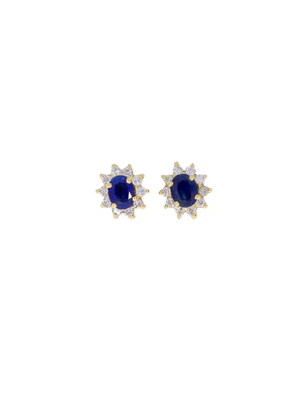 Ohrstecker – Gelbgold mit Saphir und Diamanten