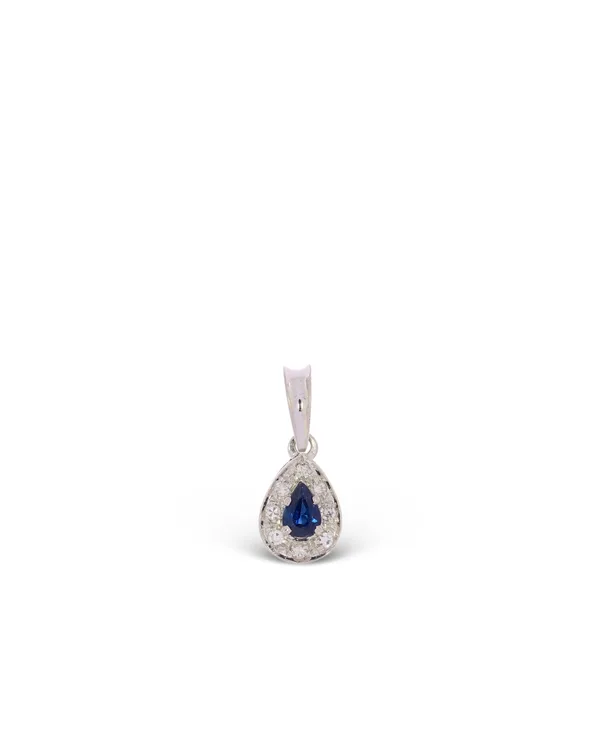 Anhänger – Weissgold mit Saphir und Diamanten