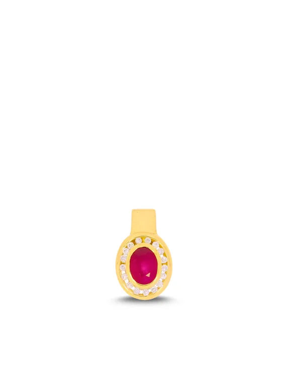 Anhänger – Gelbgold mit Rubin und Diamanten 0.01ct