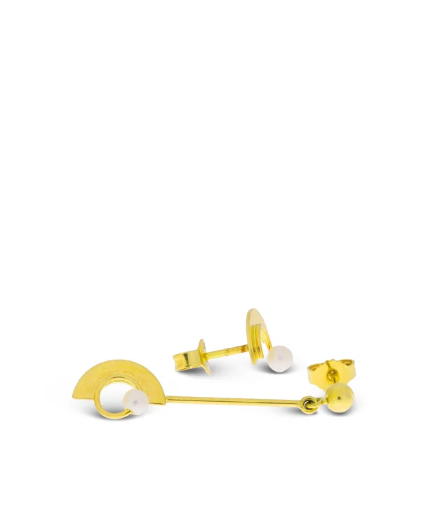 Ohrstecker – Gelbgold mit Akoya-Perle