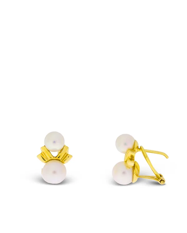 Ohrstecker – Gelbgold mit Akoya-Perlen