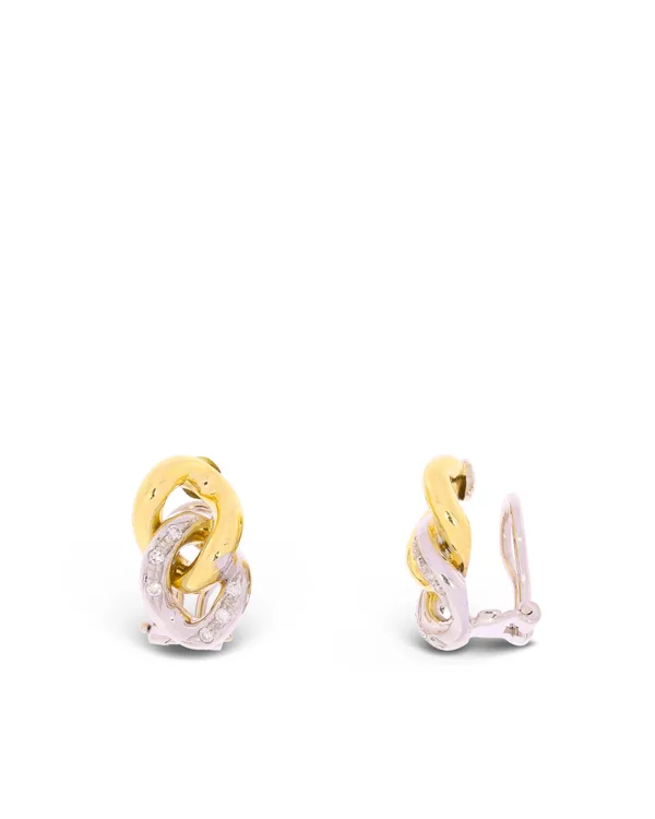 Ohrclips – Bicolor mit Diamanten